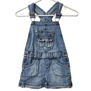 Vintage girls denim short overalls size 6 Faded Glory